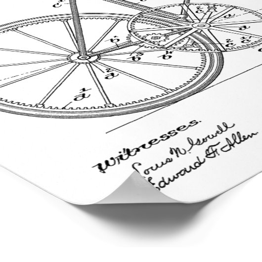 1894 Fietsontwerp voor tandwielaandrijving Kunstaf Poster (Hoek)