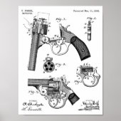 1894 Foehl Pistool Patent Art Drawing Print (Voorkant)