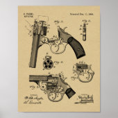 1894 Foehl Pistool Patent Art Drawing Print (Voorkant)