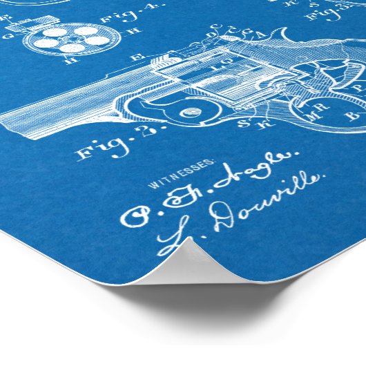 1894 Foehl Pistool Patent Art Drawing Print (Hoek)