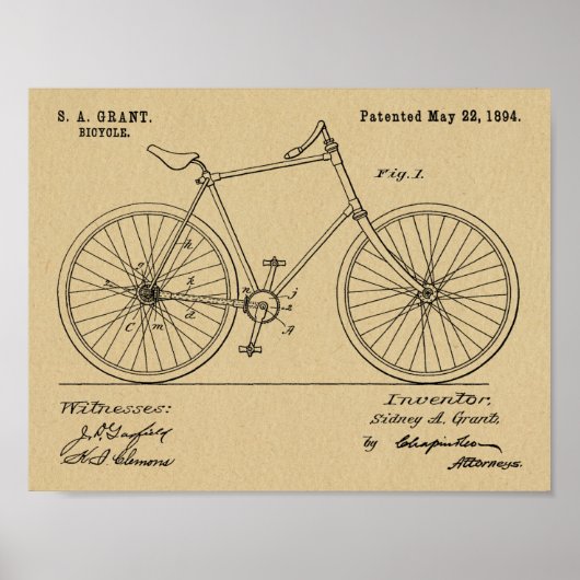 1894 Kettingloze diskettestation - Fietspatroon af Poster (Voorkant)