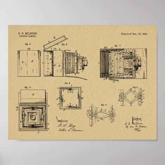 1894 Kunsttekenafdrukken voor vouwcamera Poster (Voorkant)