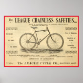 1894 League Chainless Safeties Bicycle Poster (Voorkant)
