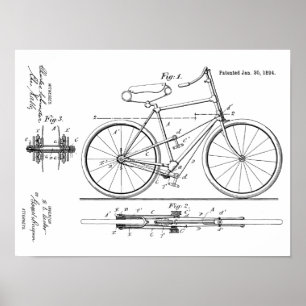 1894 Lever — Speciaal afdrukken voor fietspatronen Poster