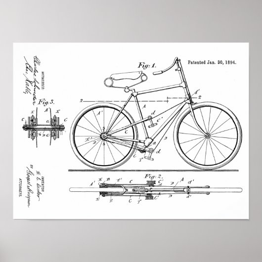 1894 Lever — Speciaal afdrukken voor fietspatronen Poster (Voorkant)