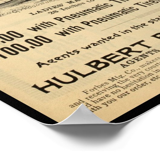 1894 Majestic Light Roadster Bicycle en Art Poster (Hoek)