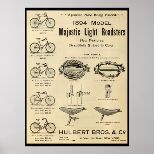 1894 Majestic Light Roadsters Bicycle en Poster (Voorkant)