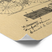 1894 Military Bicycle Patent Art Drawing Print (Hoek)