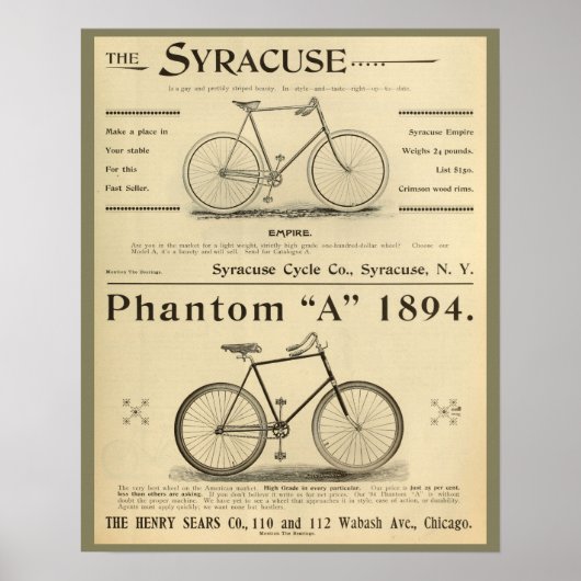 1894 Phantom A-fietser en Poster voor kunst (Voorkant)