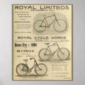 1894 Royal Cycle Works Bicycle en Art Poster (Voorkant)