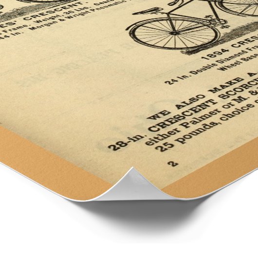 1894 Western wielwielrennen fietsen en Poster (Hoek)