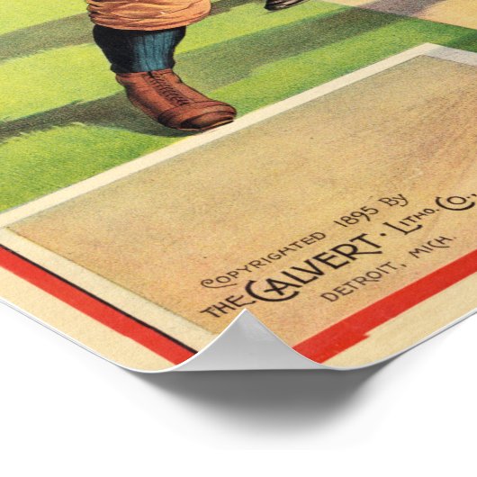  1895 Amerikaanse honkbalspeler Lithografisch Poster (Hoek)