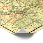 1895 Antiek spoorwegkaart van Pennsylvania Poster (Hoek)