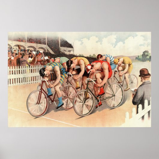 1895 Bicycle Race Reprint 36 x 24 Poster (Voorkant)
