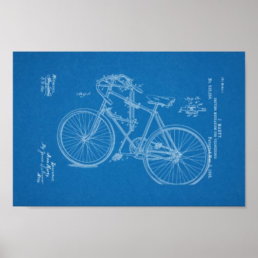 1895  blauwdruk voor fietspatronen afdrukken poster (Voorkant)