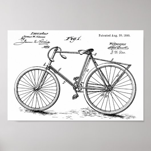 1895  brochure over fietspatroon — Kunstafdrukken Poster (Voorkant)