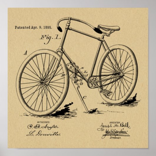 1895 brochure over fietspatroon — Kunstafdrukken Poster (Voorkant)