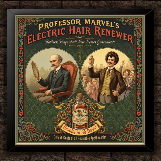 1895  Hair Renewer Square AD Poster