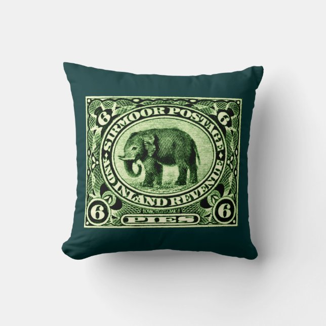 1895 Indiase deelstaten olifant Kussen (Voorkant)