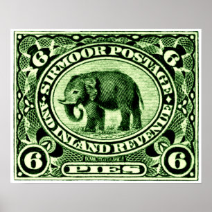 1895 Indiase prinselijke Staten olifant Poster