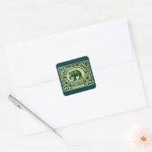 1895 Indiase prinselijke Staten olifant Vierkante Sticker (Envelop)