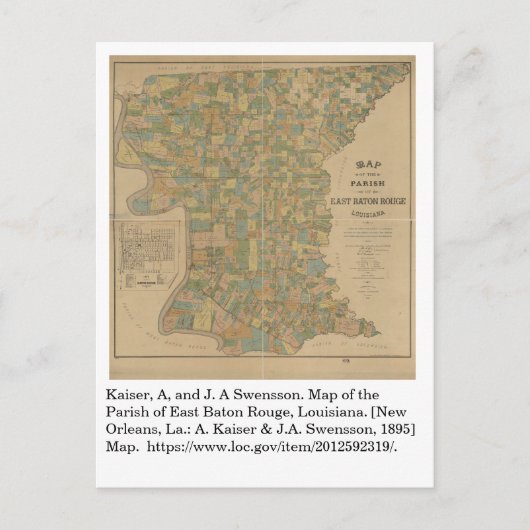 1895 Kaart van de parochie van East Baton Rouge, L (Voorkant)