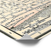 1895 Kaart van Detroit Poster (Hoek)