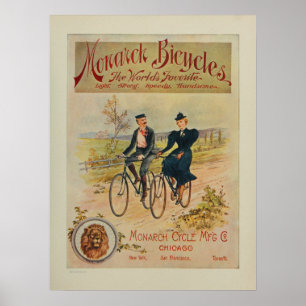 1895 Monboogfietsen en kunstdrukken Poster