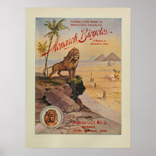 1895 Monboogfietsen, kleurenafdrukken en kunstafdr Poster