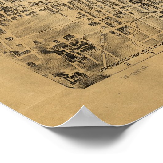 1895 Newark, NJ Birds Eye Uitzicht Panoramic Map Poster (Hoek)