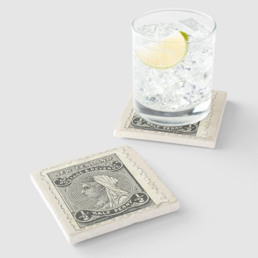 1895 Nieuw-Zeelands Stempel Marmer Onderzetter (Zijkant)