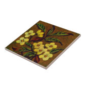 1895 Sherwin Cotton Slip Painted Floral Repro Tegeltje (Zijkant)