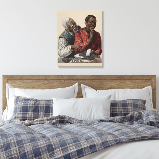 1895 sigaar Ad Afro-Amerikaans Canvas Afdruk (Insitu (Slaapkamer))