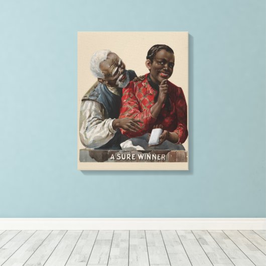  1895 sigaar Ad Afro-Amerikaans Canvas Afdruk (Insitu (Houten vloer))