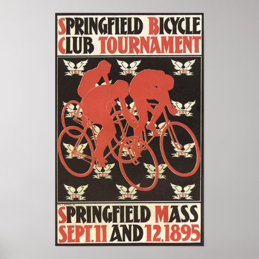 1895 Springfield Massachusetts Bicycle Tournament Poster (Voorkant)