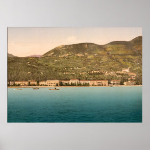1895 The Grand Hotel, Gardone, Lake Garda, Italië Poster