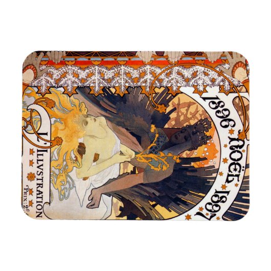 1896 Alphonse Mucha Noel Magneet (Horizontaal)