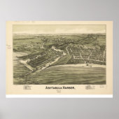 1896 Ashtabula Harbour, OH Birds Eye Panoramic Map Poster (Voorkant)