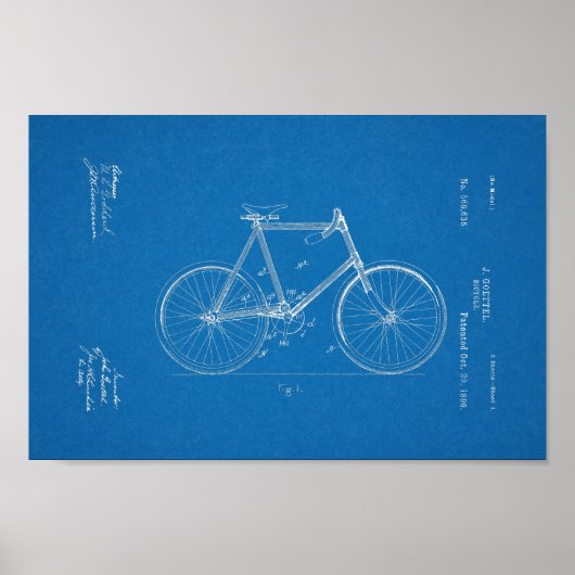 1896  blauwdruk voor fietspatronen afdrukken poster (Voorkant)