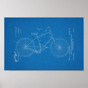 1896  blauwdruk voor fietspatronen poster