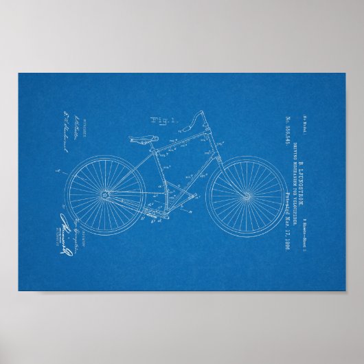 1896  blauwdruk voor fietspatronen poster (Voorkant)