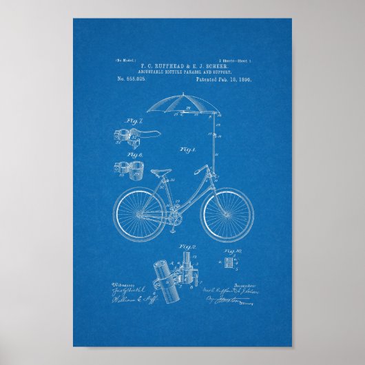 1896  blauwdruk voor fietspatronen poster (Voorkant)