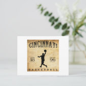 1896 Cincinnati Ohio Basketball Briefkaart (Staand voorkant)