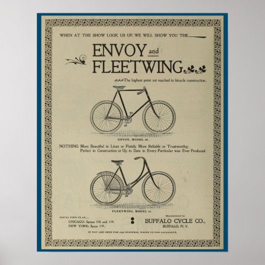 1896 Envoy Fleetwing Bicycles en Art Poster (Voorkant)
