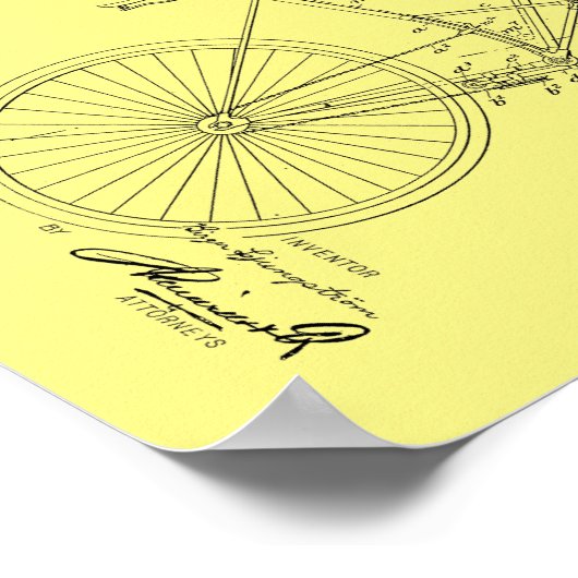 1896  fiets Velocipede-patentafdrukken Poster (Hoek)