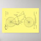 1896  fiets Velocipede-patentafdrukken Poster (Voorkant)