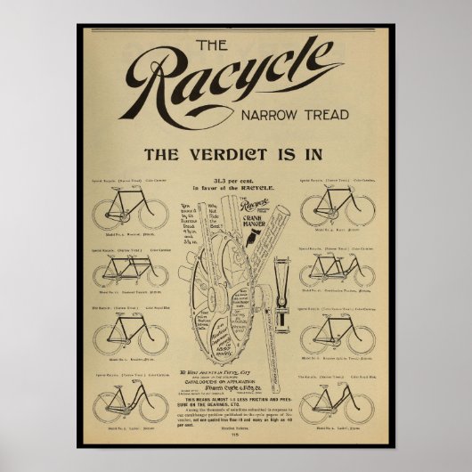 1896  fietsenmagazijn en kunstwerk Poster (Voorkant)