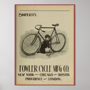 1896  fietsenmagazijn en kunstwerk Poster
