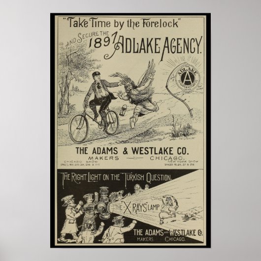 1896  fietsenmagazijn en kunstwerk Poster (Voorkant)