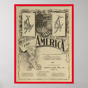1896  fietsenmagazijn en kunstwerk Poster